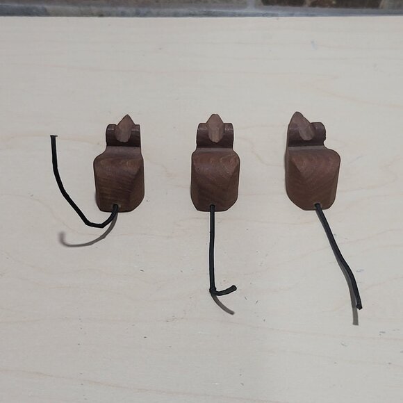 Vintage Three Miniature Wooden Mice Figurines Handmade Craft - Picture 6 of 9